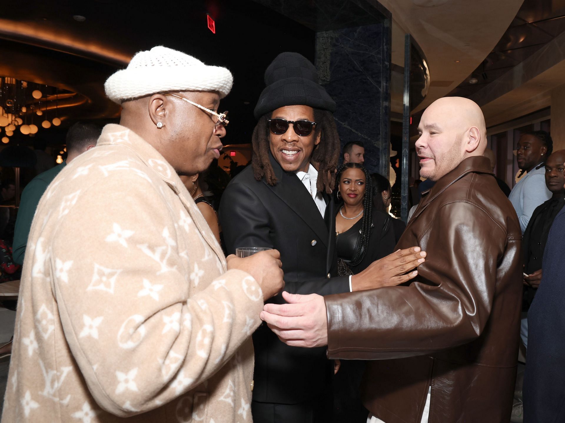Jay-Z, and Fat Joe attend the Roc Nation's 2024 Sports Super Bowl Party in Las Vegas (Image via Getty)
